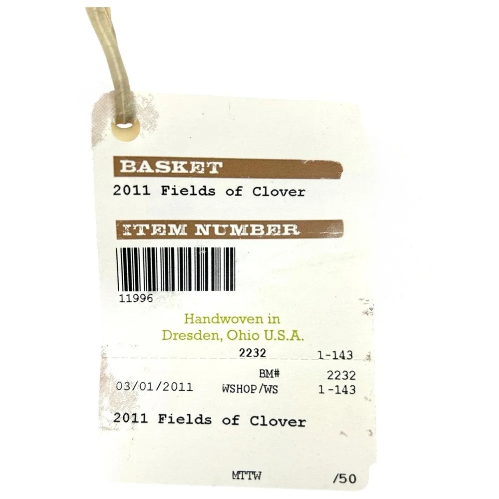 Longaberger 2011 FIELDS OF CLOVER Basket with Sealed Lid & Tags
